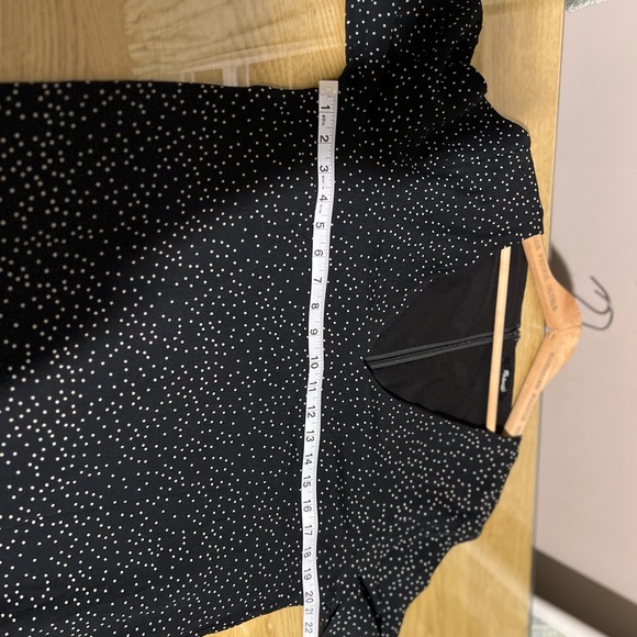 Madewell Polka Dot Shift Ruffle Sleeve Vneck Lined Dress Sz 12 - Picture 9 of 10